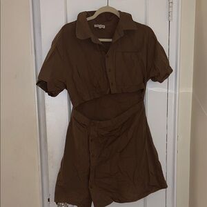 Linen utilitarian dress